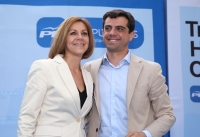 Javier Cuenca y María Dolores Cospedal, en el acto público de presentación de la candidatura.