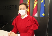 Rosa González de la Aleja durante la presentación de la moción del Grupo Popular en el Ayuntamiento de Albacete