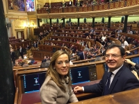 Carmen Navarro y Francisco Molinero, en el Congreso de los Diputados.