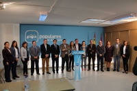 Candidaturas del PP por Albacete, en la sede provincial, junto a Paco Núñez y Javier Cuenca.
