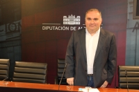 Constantino Berruga, viceportavoz del PP en la Diputación de Albacete, durante la rueda de prensa.