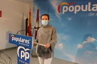Carmen Navarro, en la sede provincial del PP de Albacete.