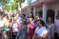 Vicente Tirado, junto al alcalde Manuel Serrano y miembros del Grupo Parlamentario Popular, en la Feria de Albacete.