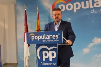Juan Antonio Moreno, en la sede del PP de Albacete.