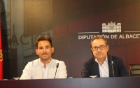 José Luis Vidal y Antonio Martínez, en la sala de Prensa de la Diputación Provincial de Albacete.