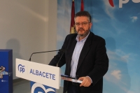 Juan Antonio Moreno, en la sede del PP de Albacete.