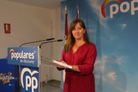 Tania Andicoberry, en la sede provincial del PP de Albacete.