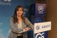 Tania Andicoberry, en la sede provincial del PP de Albacete.